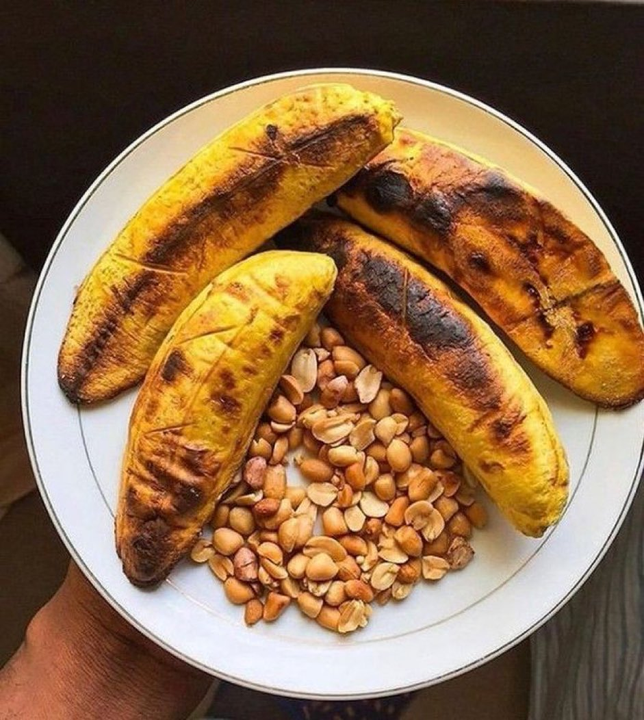 with roasted ripe plantain (Bole)