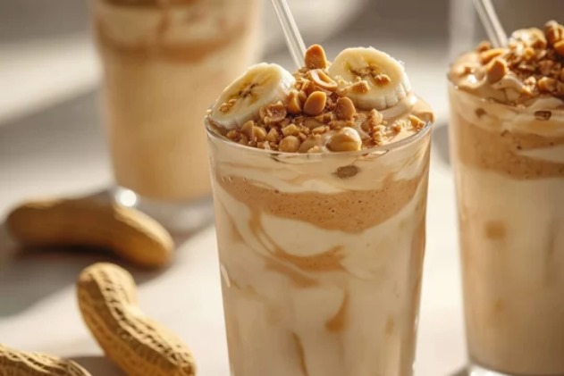 With banana smoothie